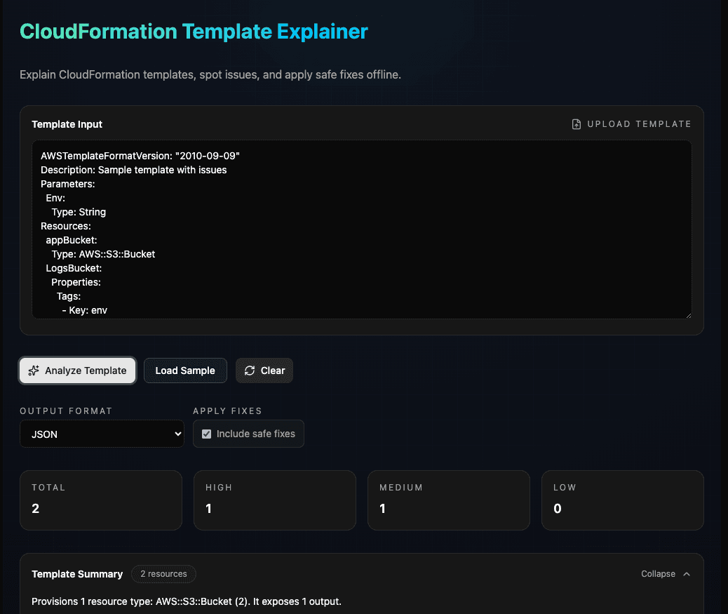 CloudFormation Template Explainer