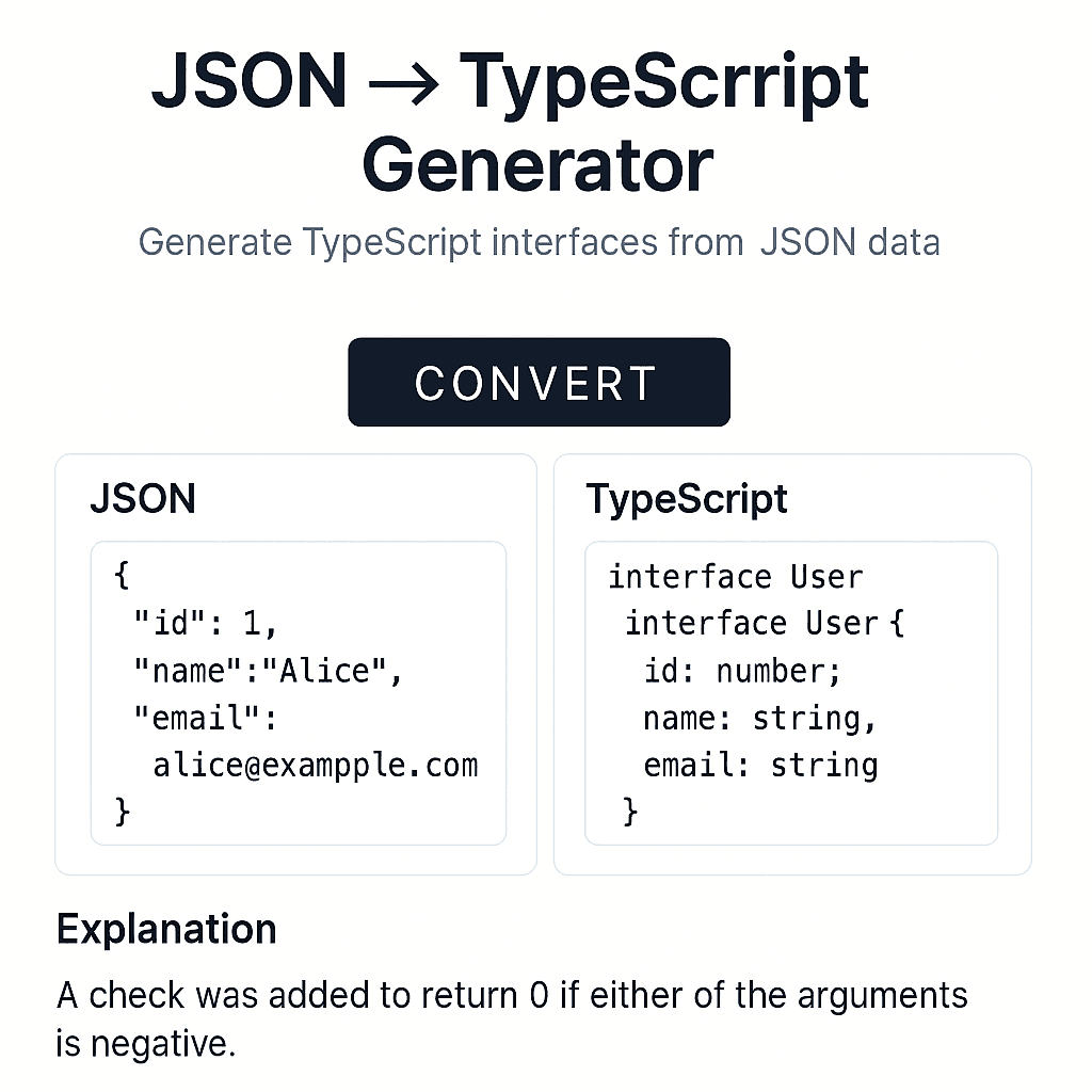 JSON Type Generator