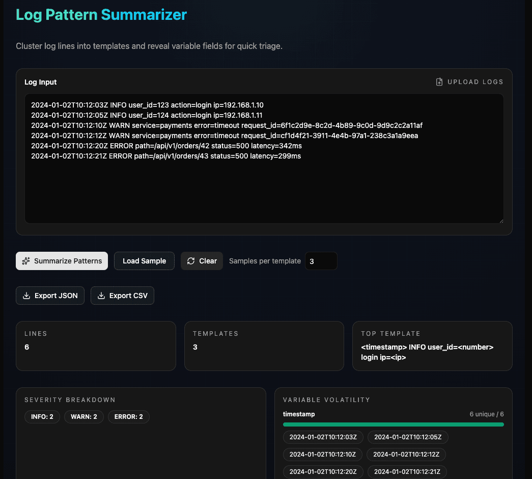 Log Pattern Summarizer