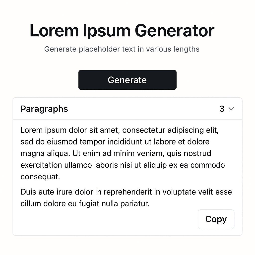 Lorem Ipsum Generator