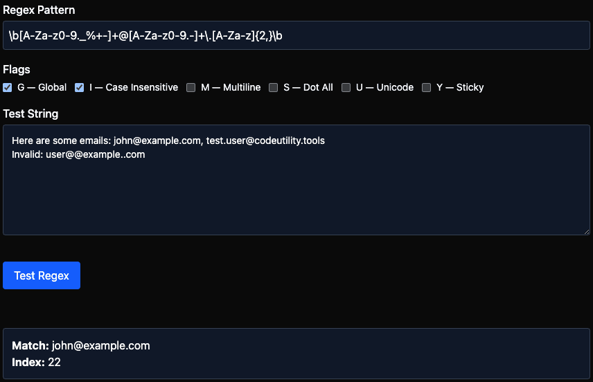 Regex Tester