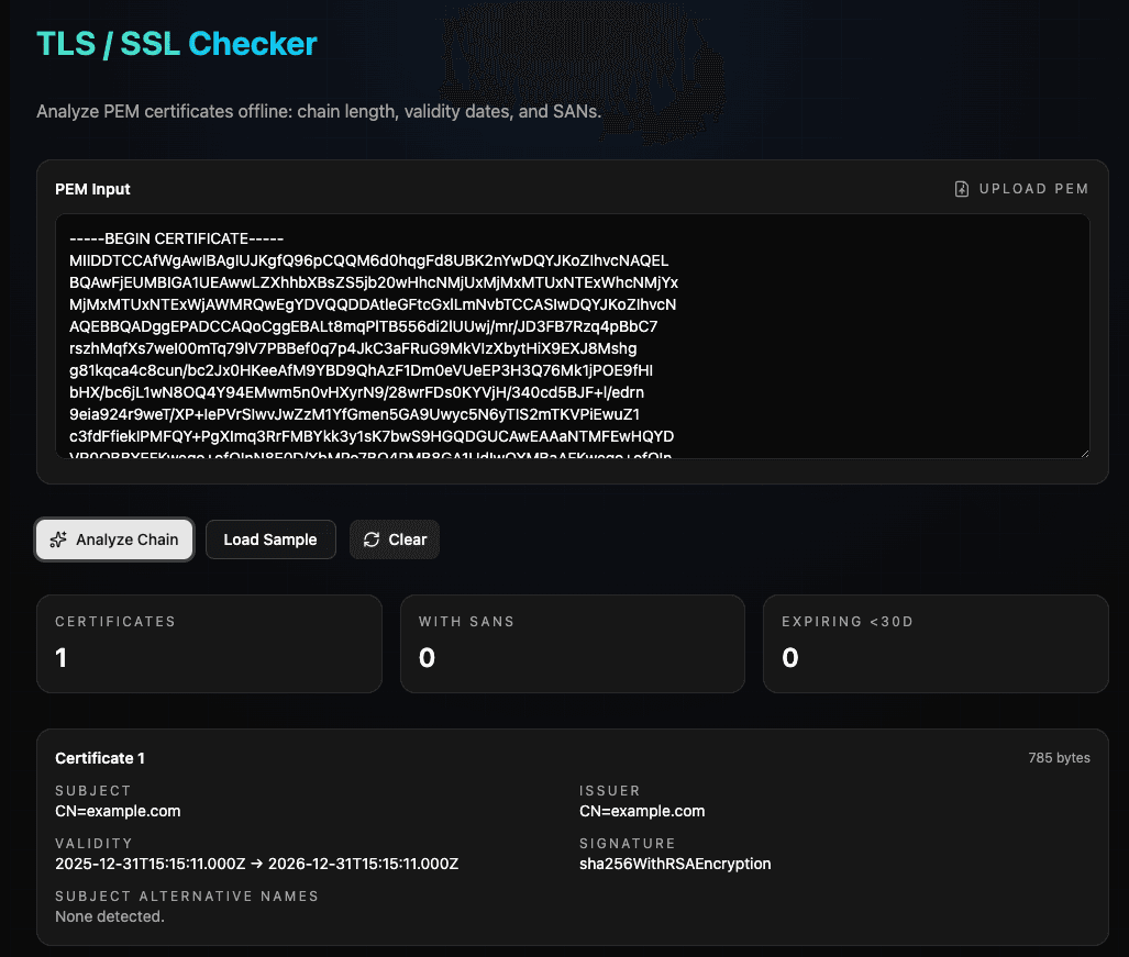 TLS / SSL Checker