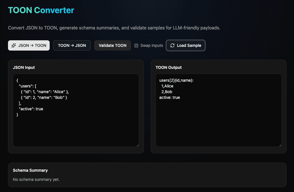 TOON Converter + Token Estimator